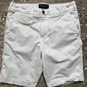 American Eagle Mens Chino Shorts Size 28 Pastel Blue Flat Front Next Level Flex